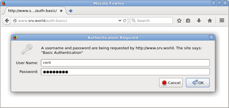 CentOS 6 - Apache httpd - Basic Auth : Server World