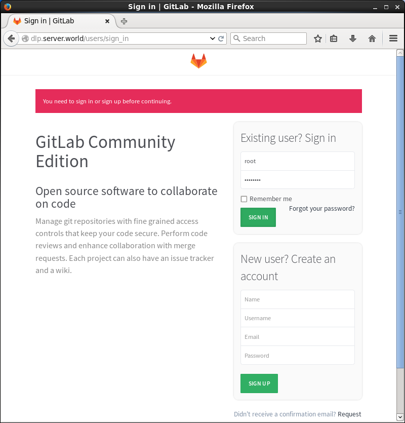 CentOS 7 : Install GitLab : Server World