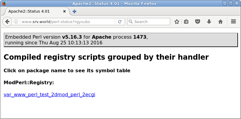 CentOS 7 : Apache httpd : Perl + mod_perl : Server World