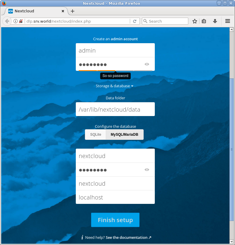 CentOS 7 : Install NextCloud : Server World