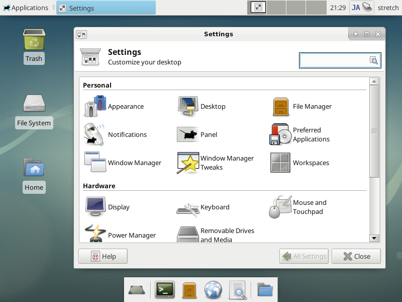 Debian 9 Stretch : Xfce Desktop Environment : Server World