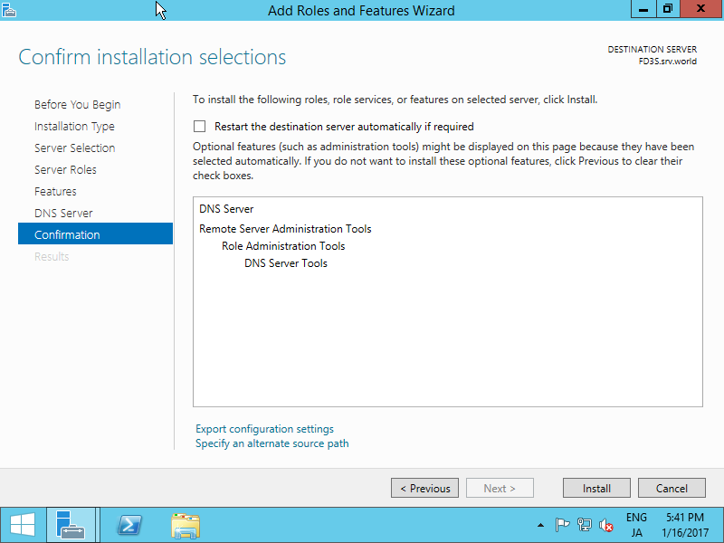 Windows Server 2012 R2 : DNS Server : Install : Server World