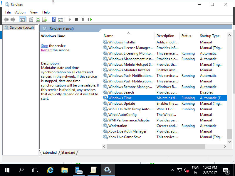 Windows server 2016 ntp client server world