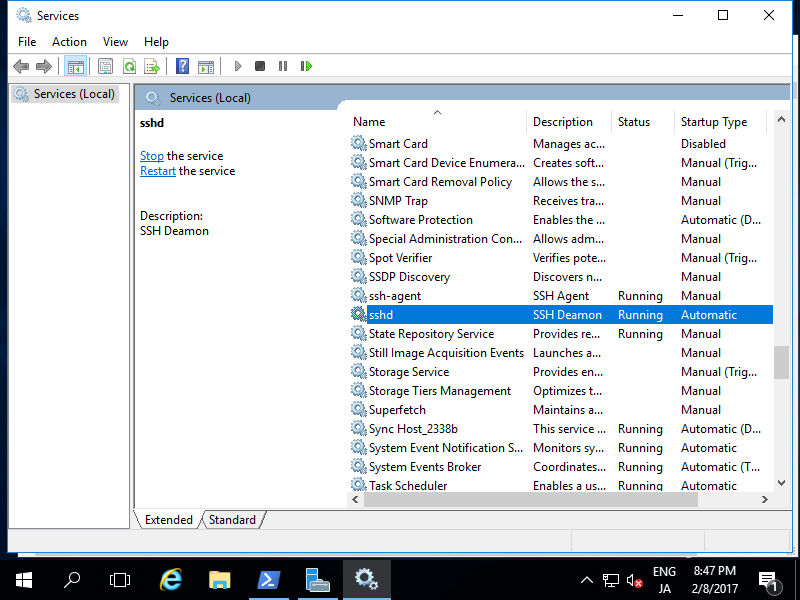 Windows Server 2016 : Install OpenSSH : Server World