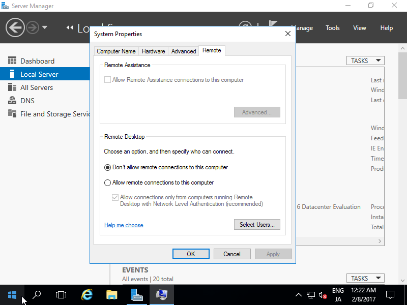 Windows Server 2016 : Remote Desktop(Server) : Server World